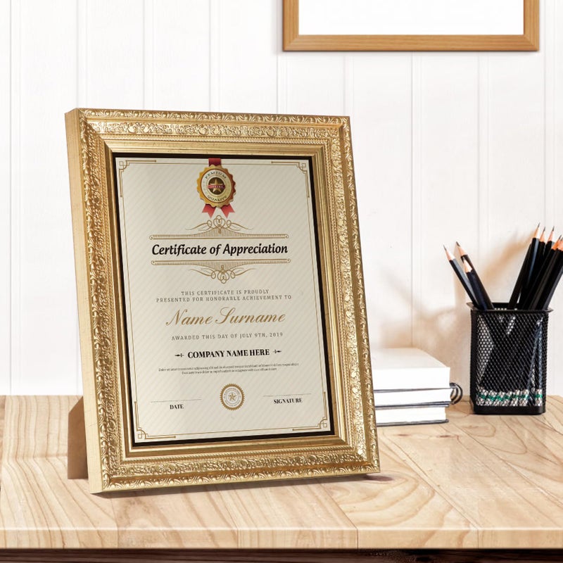 Edenseelake 8.5 x 11 Picture Frames Set of 2  Vintage Gold 8.5 x 11 Diploma Certificate Frame for Tabletop or Wall Display - Image 5